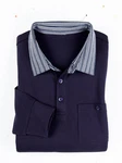 Sieh an! T-Shirt Langarm-Poloshirt Dunkelblau