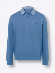 Sieh an! T-Shirt Langarm-Poloshirt Hellblau/Blau/Grau/Pastell
