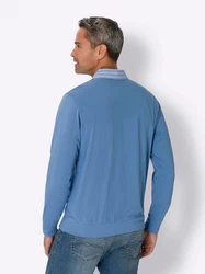 Sieh an! T-Shirt Langarm-Poloshirt Hellblau/Blau/Grau/Pastell