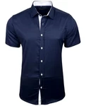 Baxboy Hemd Kentkragen Slim Fit Dunkelblau/Hellblau/Blau