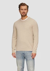 s.Oliver Rundhalspullover Khaki/Beige/Braun