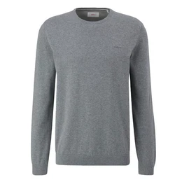 Rundhalspullover Pullover (1-tlg) Rundhals-Ausschnitt, langarm, Logo-Stickerei