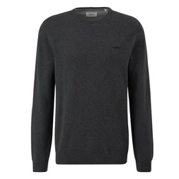 Rundhalspullover Pullover (1-tlg) Rundhals-Ausschnitt, langarm, Logo-Stickerei