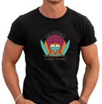 Banco Print-Shirt Sommer Surfen Beach Freizeitmode Urlaub Schwarz/Orange Banco Print-Shirt Sommer Surfen Beach Freizeitmode Urlaub Schwarz/Orange