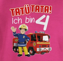 Shirtracer T-Shirt Tat Tata! Ich bin 4 Feuerwehrmann Sam Mädchen rot