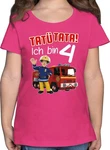 Shirtracer T-Shirt Tat Tata! Ich bin 4 Feuerwehrmann Sam Mädchen rot