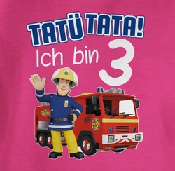 Shirtracer T-Shirt Tat Tata Ich bin 3 I Feuerwehrmann Sam Mädchen Rosa