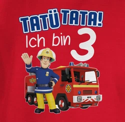 Shirtracer T-Shirt Tat Tata Ich bin 3 I Feuerwehrmann Sam Mädchen Rot