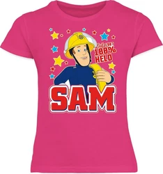 Shirtracer T-Shirt Seit 1987 - 100% Held Feuerwehrmann Sam Mädchen Rosa
