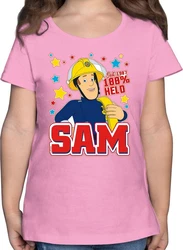 Shirtracer T-Shirt Seit 1987 - 100% Held Feuerwehrmann Sam Mädchen Rosa
