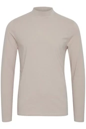 Longsleeve Langarm Oberteil mit Stehkragen THEO 5672 in Hellgrau