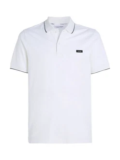 Calvin Klein Poloshirt STRETCH PIQUE TIPPING POLO Weiß/Creme