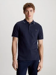 Calvin Klein Poloshirt STRETCH PIQUE TIPPING POLO Dunkelblau/Hellblau