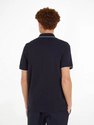 Calvin Klein Poloshirt STRETCH PIQUE TIPPING POLO Dunkelblau/Hellblau
