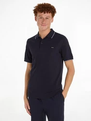 Calvin Klein Poloshirt STRETCH PIQUE TIPPING POLO Dunkelblau/Hellblau