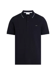 Calvin Klein Poloshirt STRETCH PIQUE TIPPING POLO Dunkelblau/Hellblau