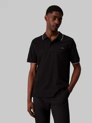 Calvin Klein Poloshirt STRETCH PIQUE TIPPING POLO schwarz/weiß