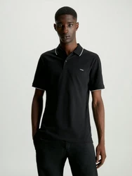 Calvin Klein Poloshirt STRETCH PIQUE TIPPING POLO schwarz/weiß