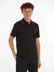 Calvin Klein Poloshirt STRETCH PIQUE TIPPING POLO schwarz/weiß