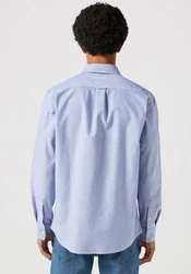 Wrangler Langarmhemd OXFORD blaumeliert