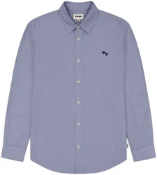 Wrangler Langarmhemd OXFORD blaumeliert