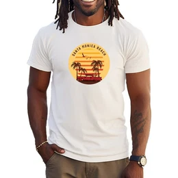Print-Shirt Sommer Surfen Beach Strand Freizeitmode Strandmode Urlaub