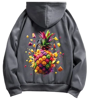 RMK Kapuzenpullover Herren Hoodie Winter Ananas Frucht Gelb