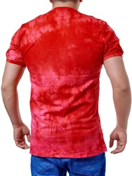 L.gonline Herren T-Shirt mit Knopfleiste Rosa/Rot/Dunkelrot