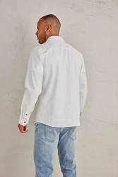 John Devin Langarmhemd Weiß/Grau/Khaki/Dunkelblau/Beige/Creme