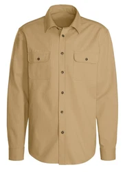 John Devin Langarmhemd Braun/Khaki