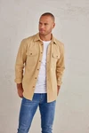 John Devin Langarmhemd Braun/Khaki