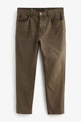 Next Regular-Fit-Jeans aus überfärbtem Denim Khaki/Dunkelgrün