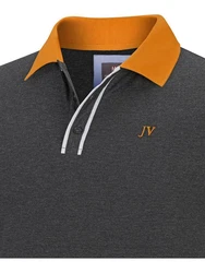 Jan Vanderstorm Poloshirt ISFRIED Dunkelgrau/Grau/Orange/Rot