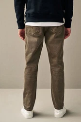 Next Regular-Fit-Jeans aus überfärbtem Denim Khaki/Dunkelgrün