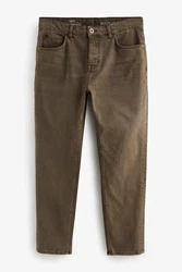 Next Regular-Fit-Jeans aus überfärbtem Denim Khaki/Dunkelgrün
