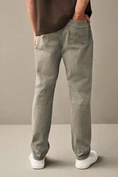 Next Regular-Fit-Jeans aus überfärbtem Denim Khaki/Dunkelgrün