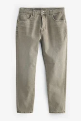 Next Regular-Fit-Jeans aus überfärbtem Denim Khaki/Dunkelgrün