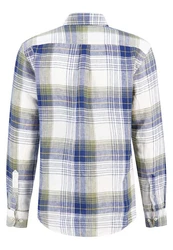 FYNCH-HATTON Leinenhemd Linen Checks B.D. Blau/Hellblau/Creme