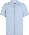 Tommy Jeans Kurzarmhemd TJM LINEN BLEND CAMP SHIRT Blau/Hellblau