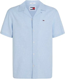 Tommy Jeans Kurzarmhemd TJM LINEN BLEND CAMP SHIRT Blau/Hellblau Tommy Jeans Kurzarmhemd TJM LINEN BLEND CAMP SHIRT Blau/Hellblau