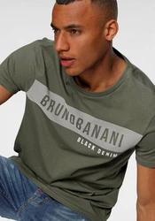 Bruno Banani T-Shirt kurzärmelig schmal geschnitten Rundhalsausschnitt Dunkelgrün/Khaki