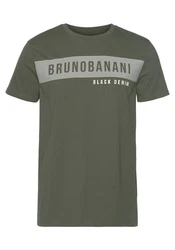 Bruno Banani T-Shirt kurzärmelig schmal geschnitten Rundhalsausschnitt Dunkelgrün/Khaki
