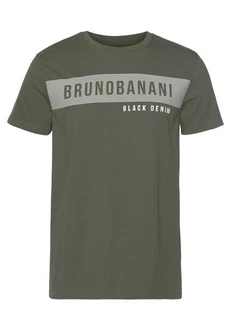 Bruno Banani T-Shirt kurzärmelig schmal geschnitten Rundhalsausschnitt Dunkelgrün/Khaki