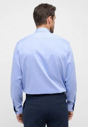 Eterna Langarmhemd Comfort Fit Hellblau/Dunkelblau/Blau