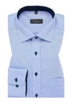 Eterna Langarmhemd Comfort Fit Hellblau/Dunkelblau/Blau