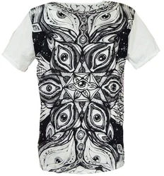 Guru-Shop T-Shirt Mirror T-Shirt weiß