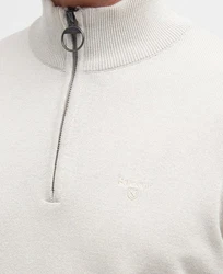 Barbour Strickpullover Troyer Tain Grau/Braun/Khaki/Beige/Weiß