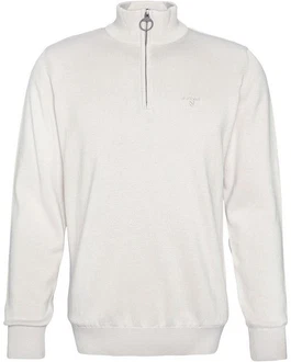 Barbour Strickpullover Troyer Tain Grau/Braun/Khaki/Beige/Weiß