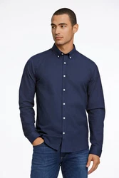 LINDBERGH Businesshemd Oxford-Hemd Dunkelblau/Blau