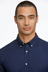 LINDBERGH Businesshemd Oxford-Hemd Dunkelblau/Blau